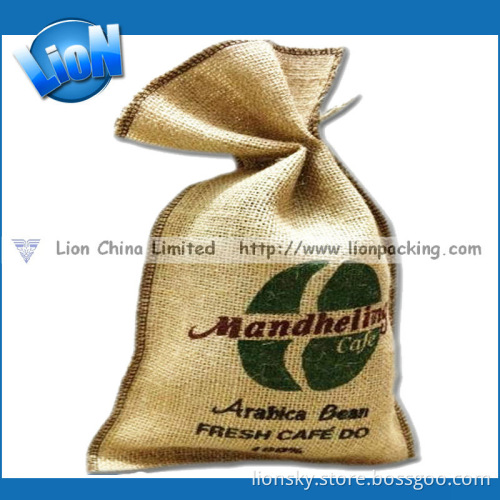 Eco-Friendly Recycled Printied Jute Burlap Coffee Bag (E-061)